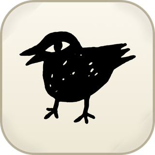 The SlowBird app icon: a hand-drawn blackbird on a cream tile